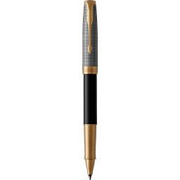ROLLER PARKER SONNET ROYAL Chiselled Silver & Black GT (argint masiv 925)