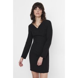 Rochie țesută Trendyol Black Mini Body-fit