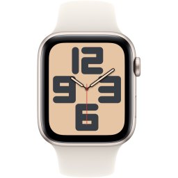 Ceas Smartwatch Apple Watch SE (2024), GPS, 44mm Starlight Aluminum Case, Starlight Sport Band - S/M