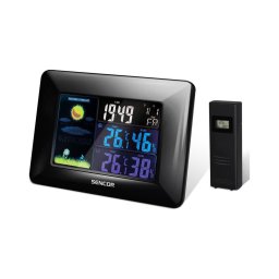 Stație meteo cu afișaj LCD și ceas deșteptător Sencor 3xAAA negru