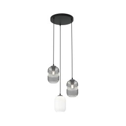 Lustră pe cablu VERDI 3xE27/15W/230V d. 30 cm negru/gri/alb