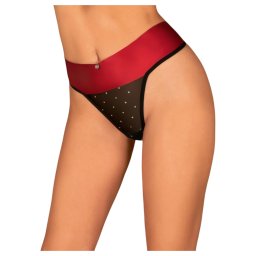 Obsessive - tanga cu fundiță - roșu - L/XL