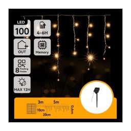 Aigostar - Ghirlandă LED solară 100xLED/8 funcții 8x0,6m IP65 alb cald