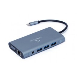 Docking station USB type C la HDMI 4K30Hz/VGA/USB-A PD 100W, Gembird A-CM-COMBO7-01