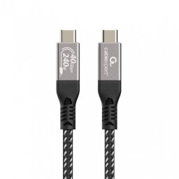 Cablu USB 4 type C la USB type C T-T 8K60Hz 240W 1.5m brodat Negru, Gembird CCBP-USB4-CMCM240-1.5M
