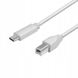 Cablu USB-C imprimanta USB-B USB 2.0 HD LogiLink, Alb, 2 m