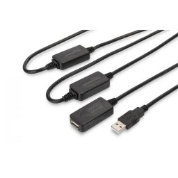 Digitus USB 2.0 25m cabluri USB USB A Negru