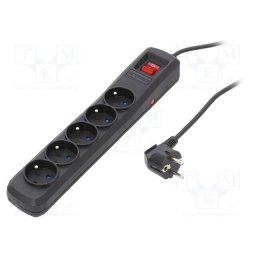 Prelungitor cu switch R5 1,5 m Negru R5/15/C