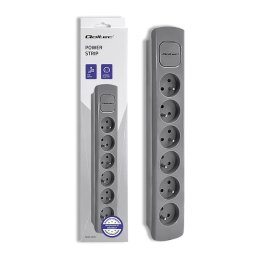 Priza multipla 6 prize, 1,8 m, gri