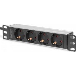 Priza, Digitus,Pentru dulapuri rack de 10", 4xSchuko, 2m, 16A, Negru