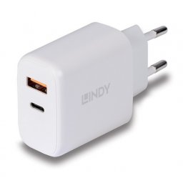 Incarcator retea Lindy 73424, 1x USB-A, 1x USB-C, 3A, Alb