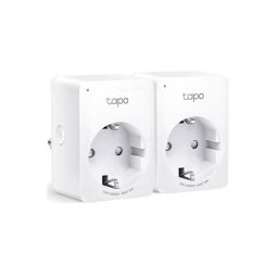 Set 2x Priza inteligenta TP-LINK, Schuko x 1, cu monitorizarea energiei, conectare prin Schuko (T), 10 A, programare prin smartphone, Bluetooth, WiFi, alb "Tapo P110(2-pack)