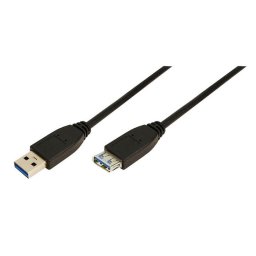 Cablu de date, Logilink, 2 m, Negru ,USB tip A la mufa USB tip A