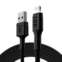 Cablu lightning Green Cell KABGC12 2 m Negru