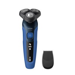 Aparat de ras electric umed-uscat Philips SHAVER Series 5000 S5466 17, SmartClick, ComfortTech, Albastru