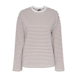 PIECES Tricou 'PCSadie' bej / alb