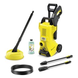 Aparat de spalat cu presiune K3 Power Control Home , 1600W, 120 bar presiune maxima, 380 l/h debit maxim, Furtun de presiune 7 m, Home Kit accesoriu pentru curatarea suprafetelor mari T 1, detergent Patio & Deck 0,5 l