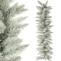 Ghirlanda de Craciun 1m din Crengute de Brad Artificial WhiteSnow Acoperita cu Zapada, Lungime 100cm, Diametru Bogat 35cm