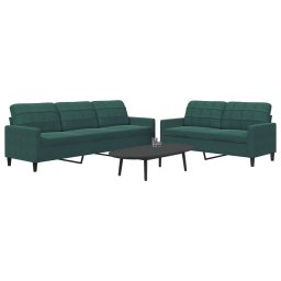 Set de canapele cu perne, 2 piese, verde închis, catifea GartenMobel Dekor