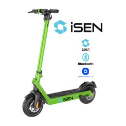 Trotineta electrica pliabila iSEN X9 Plus 2025 Verde, BT, 10 inch, 850W, autonomie maxima 65km, pana la 40km h, baterie detasabila 15.6Ah