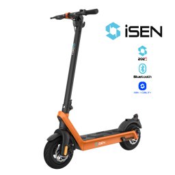 Trotineta electrica pliabila iSEN X9 Plus 2025 Orange, Aplicatie, BT, 850W, autonomie max. 65km, pana la 40 km h, baterie detasabila 15.6Ah
