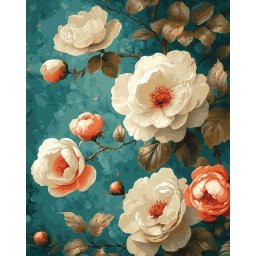 Set pictura pe numere, cu sasiu, Simfonia florilor, 40x50 cm