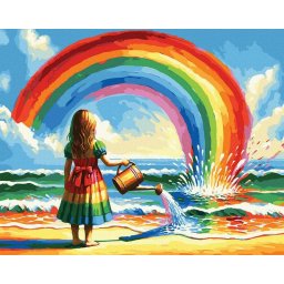 Set pictura pe numere, cu sasiu, Picaturi de imaginatie, 40x50 cm
