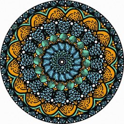 Set pictura pe numere rotunda, cu sasiu, Lumina si armonie, O40cm
