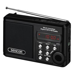 Aparat radio Sencor SRD215B, portabil, 2 W, USB, micro SD, negru