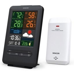 Stație meteo wireless cu ecran color 5.4", panou solar, ceas DCF77, senzor exterior inclus, 433 MHz