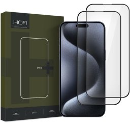 Folie de protectie Ecran Glass PRO+ pentru Apple iPhone 16 Pro, Sticla Securizata, Full Glue, Set 2 bucati, 2.5D, Neagra