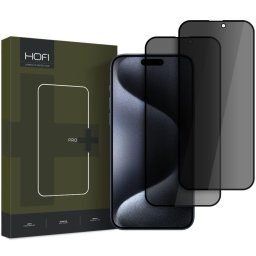 Folie de protectie Ecran Privacy Glass PRO+ pentru Apple iPhone 16, Sticla Securizata, Full Glue, Set 2 bucati, 2.5D
