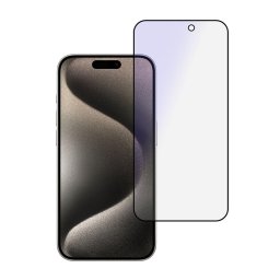 Folie de protectie Ecran Anti Blue Light OEM pentru Apple iPhone 16 Pro, Sticla Securizata, Full Glue, Neagra