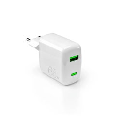Incarcator de retea 65W GaN USB-A USB-C Wall Charger - White