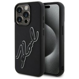 Husa Husa pentru iPhone 15 Pro - Karl Lagerfeld 3D Design (KLHCP15L3DRKSDLK) - Rubber Signature