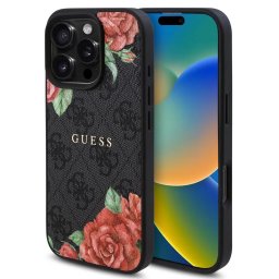Husa Husa pentru iPhone 16 Pro Max - Guess Hardcase 4G Flower Print MagSafe (GUHMP16XP4ROPEMCK) - Black