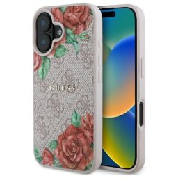 Husa Husa pentru iPhone 16 - Hardcase 4G Flower Print MagSafe (GUHMP16SP4ROPEMCP) - Pink