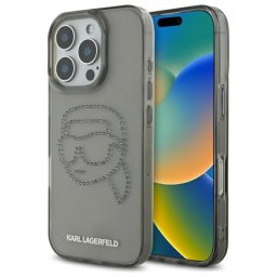 Husa Husa pentru iPhone 16 Pro Max - Karl Lagerfeld IML Rhinestones (KLHCP16XHKHDCELK) - Karl Head