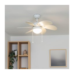 Ventilator de tavan ZEVENTI FAMARA 1xE14/60W/230V alb