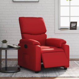 Fotoliu rabatabil electric, rosu, piele ecologica GartenMobel Dekor