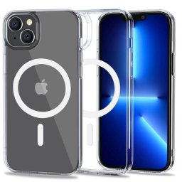 Husa Husă TPU Tech-Protect FlexAir Hybrid MagSafe pentru Apple iPhone 14, spate transparent, compatibilă MagSafe, transparentă