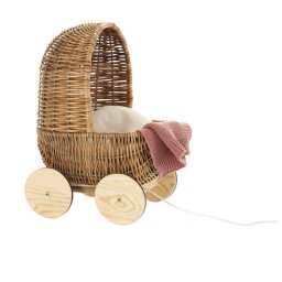Carucior retro din rachita pentru papusi, egmont toys