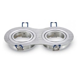 Corp spot 2XGU10 crom mat unghi reglabil V-TAC SKU-3602