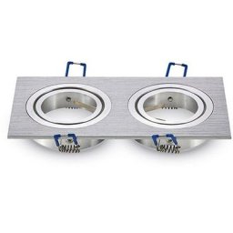 Corp spot 2XGU10 patrat aluminiu V-TAC SKU-3608