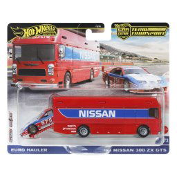 Hot Wheels Transportator Euro Hauler Cu Masinuta Nissan 300 Zx Gts Scara 1:64
