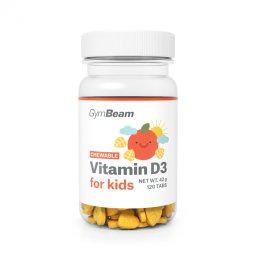 GymBeam Tablete masticabile cu vitamina D3 pentru copii 400 IU 120 tab. portocală
