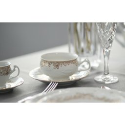 TULIP decor AUR Serviciu ceai portelan Bohemia 6 persoane 320 ml