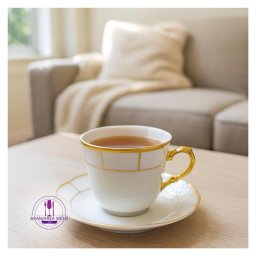 MENUET decor AUR Serviciu ceai / cappuccino portelan Bohemia 6 persoane 225 ml