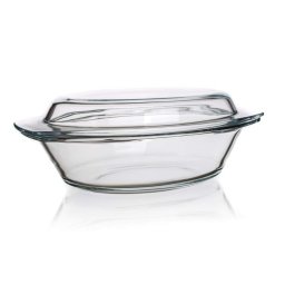 Vas oval cu capac sticla termorezistenta (2.4 l + 1.2 l)