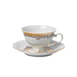 MARIE LOUISE decor AUR - Serviciu de ceai portelan Bohemia (6 persoane - 12 piese)